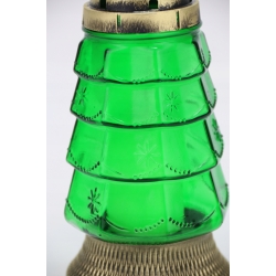 ZNICZ CHOINKA mniejsza zielone szkło ze wzorem ZŁOTE elem Wkład 30h