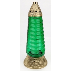 ZNICZ CHOINKA DUŻA PROSTA zielona ze złotymi elem. Wkład 60h