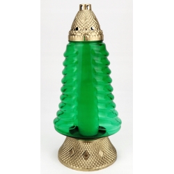 ZNICZ CHOINKA DUŻA PROSTA zielona ze złotymi elem. Wkład 60h