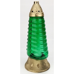ZNICZ CHOINKA DUŻA PROSTA zielona ze złotymi elem. Wkład 60h