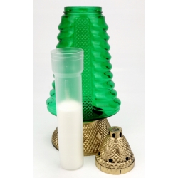 ZNICZ CHOINKA DUŻA PROSTA zielona ze złotymi elem. Wkład 60h