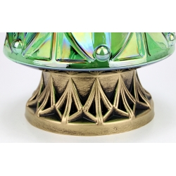 ZNICZ CHOINKA DUŻA elegancka, przetłaczane zielono tęczowe szkło, Wkład 60h