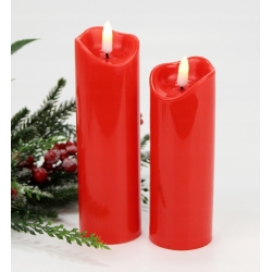 ŚWIECA LED CZERWONA a'la wosk światło MRYGAJĄCE 17cm