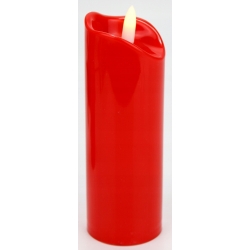 ŚWIECA LED CZERWONA a'la wosk światło MRYGAJĄCE 15cm