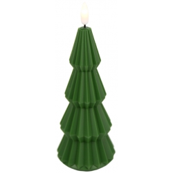 ŚWIECA LED CHOINKA ZIELONA światło białe ciepłe lekko migające 20cm