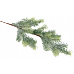 Gałązka świąteczna, sztuczny ŚWIERK SREBRZYSTY z brokatem dł. 67cm