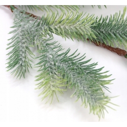 Gałązka świąteczna, sztuczny ŚWIERK SREBRZYSTY z brokatem dł. 67cm