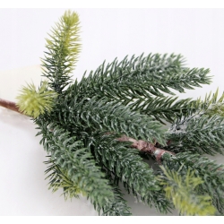 Gałązka świąteczna, sztuczny ŚWIERK klasyczny, lekko ośnieżony, dł. 35cm
