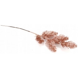 Gałązka świąteczna, gęsty świerk RÓŻOWE ZŁOTO z brokatem, dł. 45cm