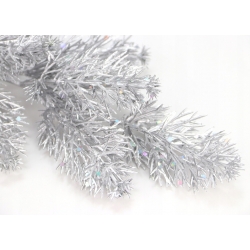 Gałązka świąteczna, gęsty świerk SREBRNY z brokatem, dł. 45cm
